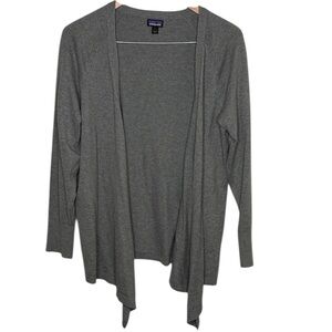 Patagonia Grey Open Front Drapey Organic Cotton Cardigan Women Size L